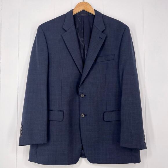 Lauren Ralph Lauren Blazer Sport Coat Jacket Pure Wool Two Button Size 43R Blue - Picture 14 of 14